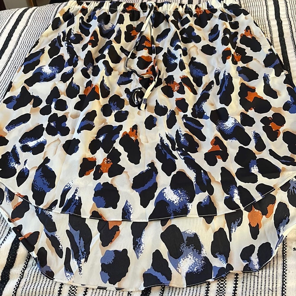 SHEIN curve High-Lo 1XL Leopard Print Skirt